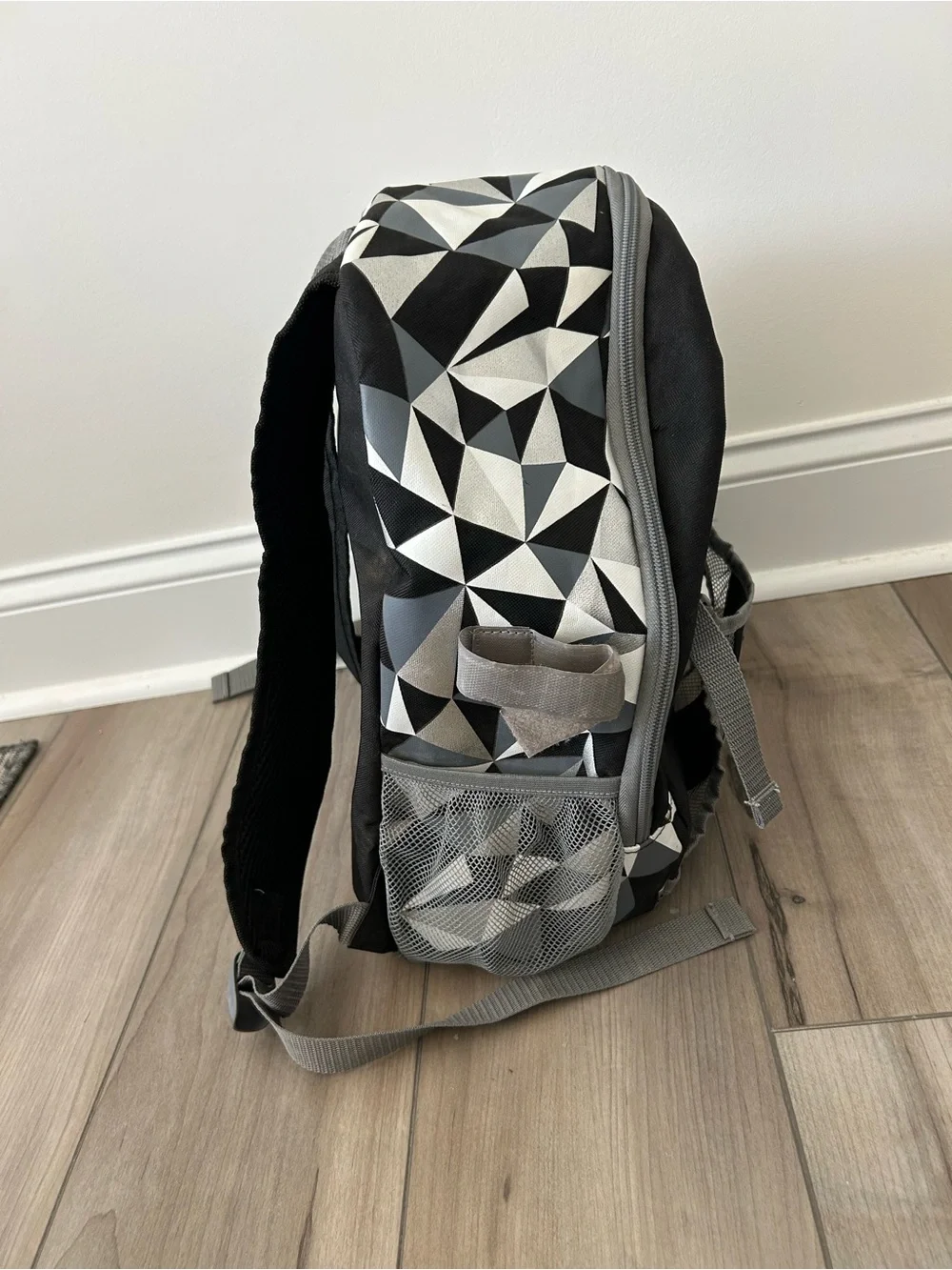Rawlings Black and Gray Geometric Pattern Backpack